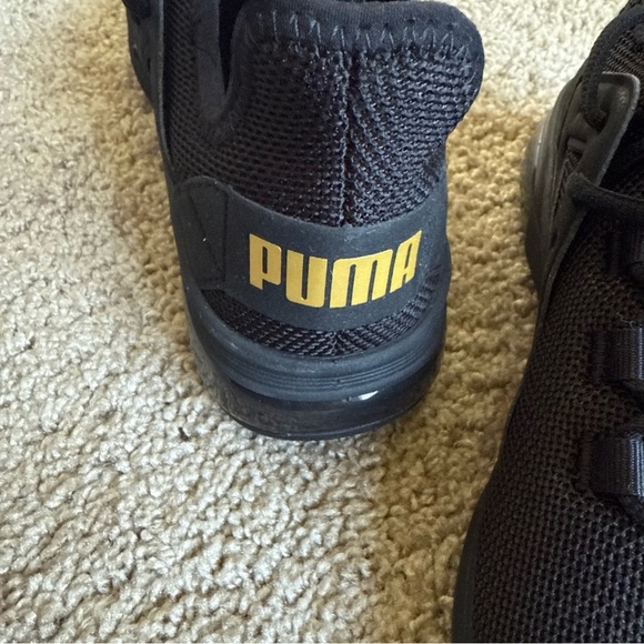 Women Puma Sneakers in Black with Gold Highlights - Picture 1 of 6